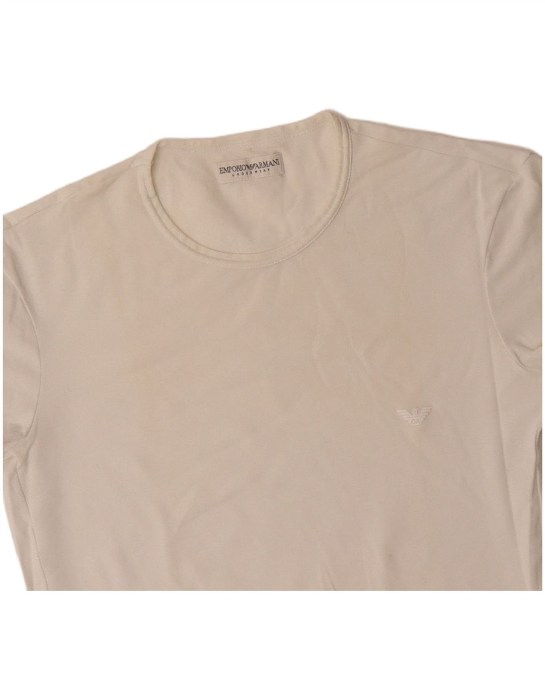 EMPORIO ARMANI T-Shirt Femme Top UK 10 Petit Blanc