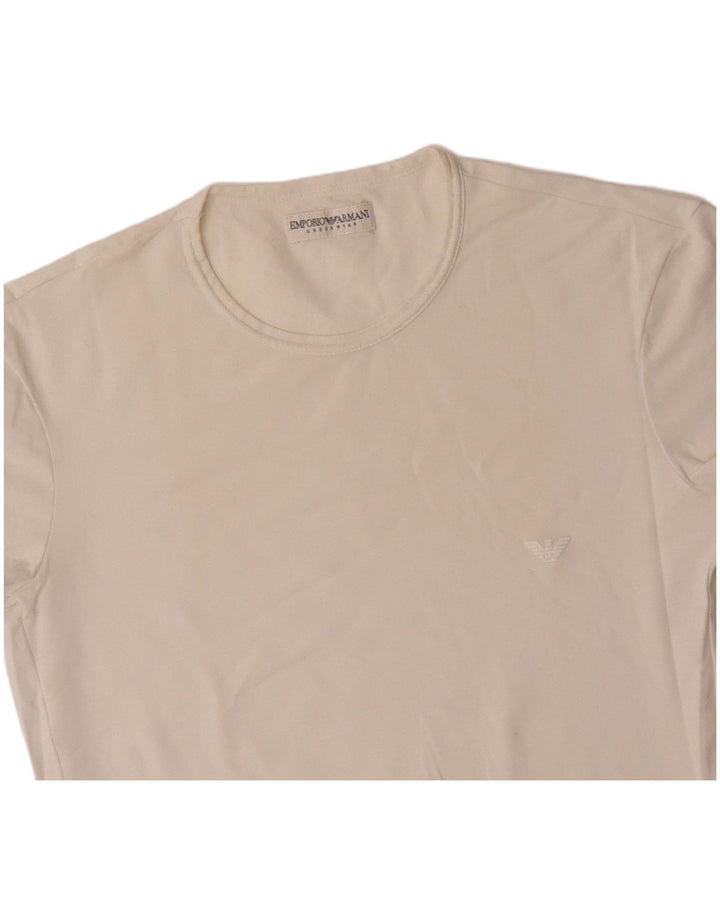 EMPORIO ARMANI T-Shirt Femme Top UK 10 Petit Blanc