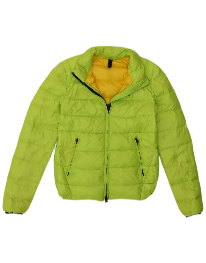 Blauer Veste rembourrée courte pour femme UK 10 Small Vert Polyamide