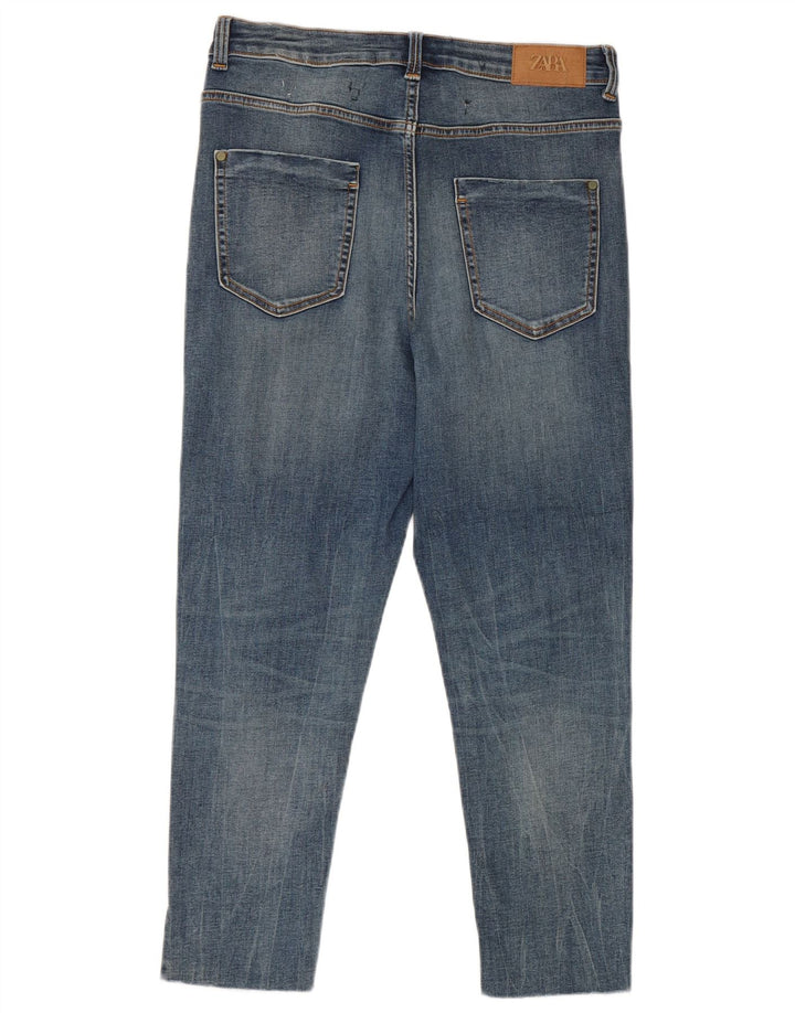 Zara Jean court pour femme EU 40 Medium W30 L24 Bleu Coton