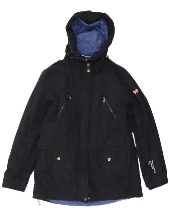 Crew Clothing Veste coupe-vent à capuche pour femme UK 14 Large Bleu marine