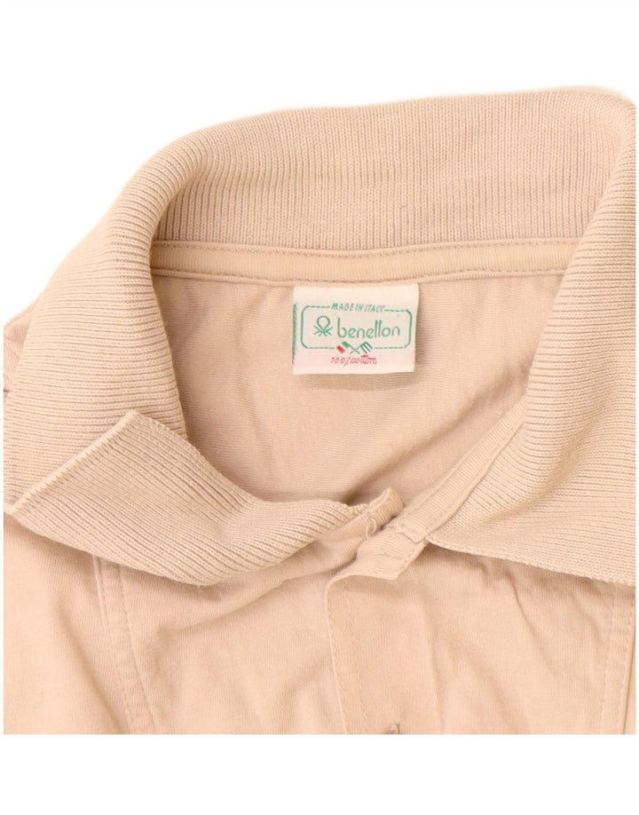 BENETTON Polo Homme Beige Moyen Coton