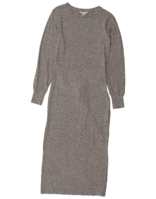 Topshop Robe Pull Femme UK 8 Petit Gris Moucheté Viscose