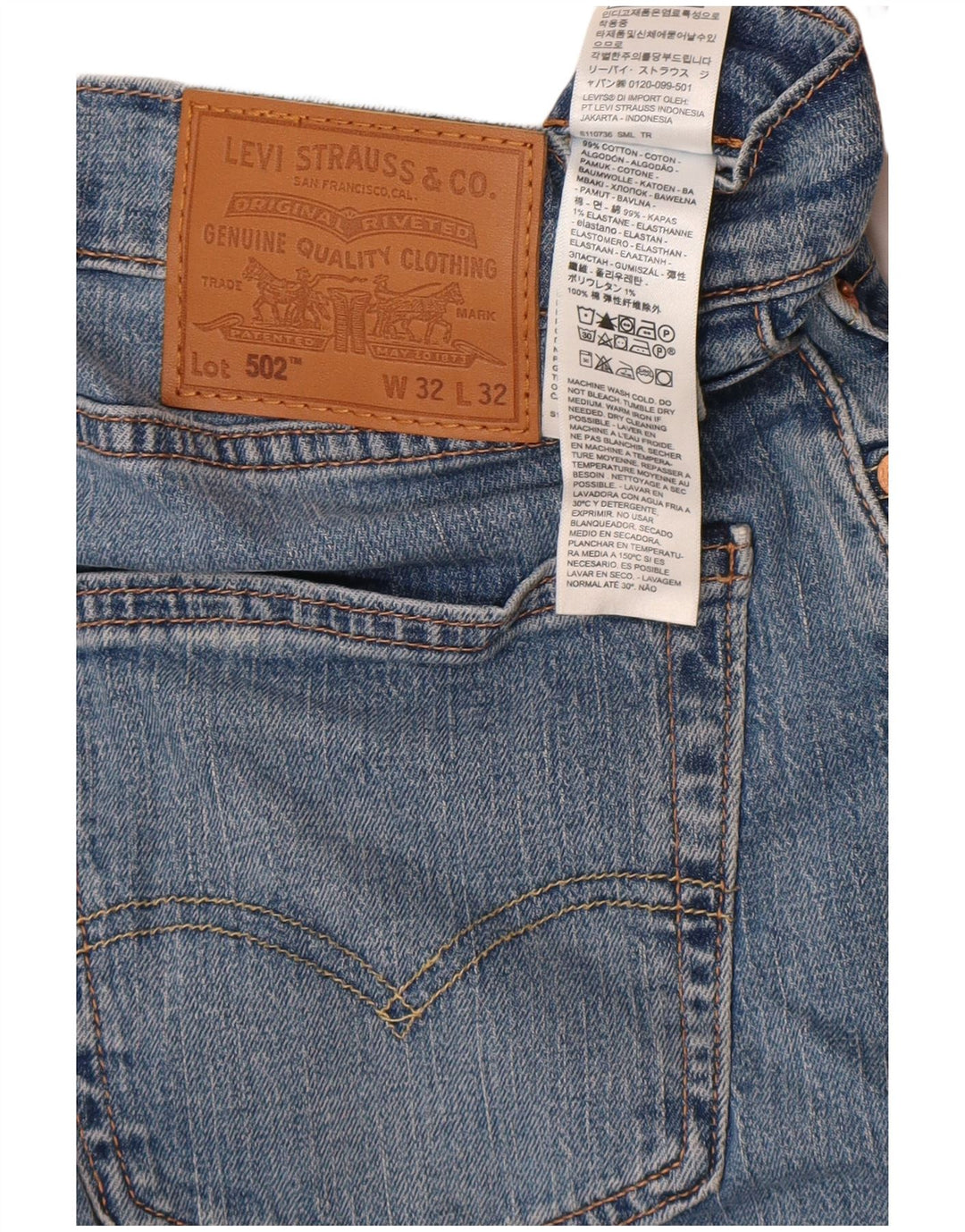 Levi's Jean 502 Tapered Homme Bleu Coton W32 L32