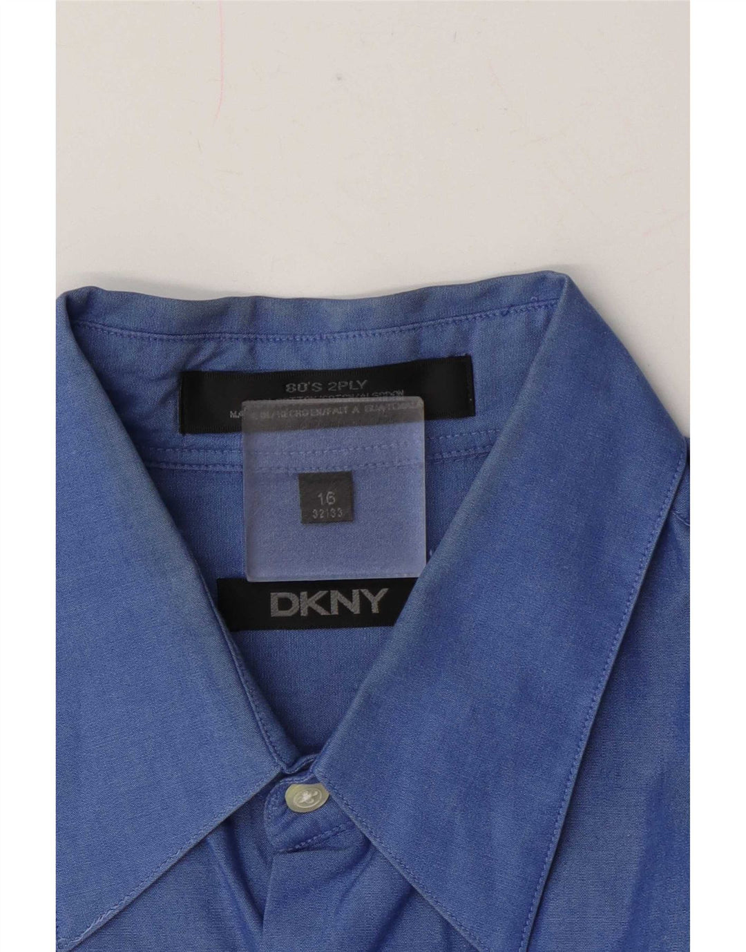 Dkny Chemise Homme Taille 16 Grand Coton Bleu