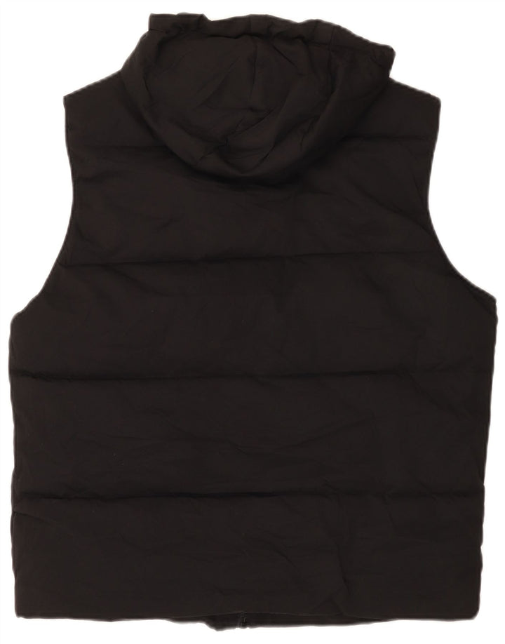 Zara Gilet rembourré à capuche pour homme UK 38 Medium Noir Polyester