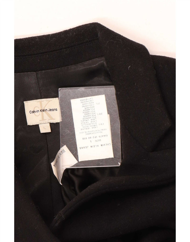 Calvin Klein Jeans Manteau Femme UK 14 Large Laine Noire
