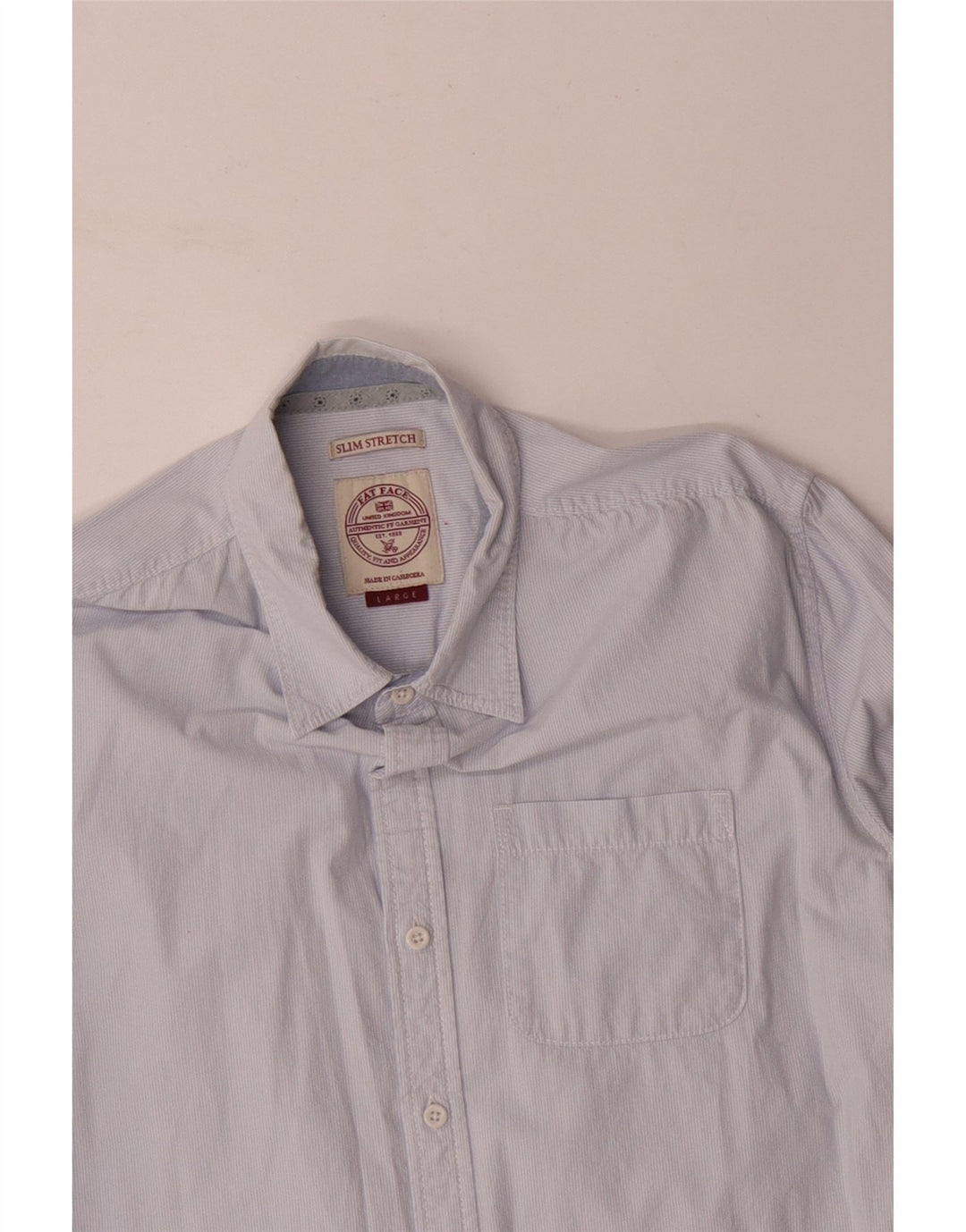 FAT FACE Chemise Slim Homme Grandes Rayures Bleues