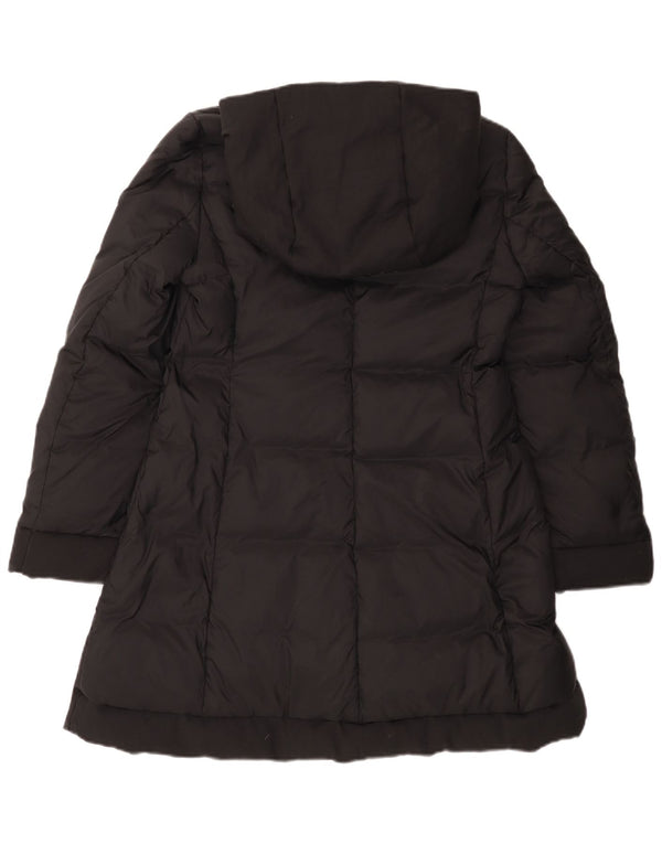 Benetton Manteau rembourré à capuche pour femme UK 10 Small Noir
