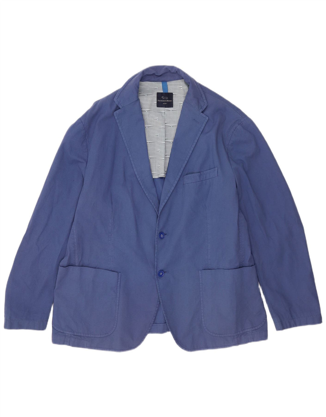 Harmont & Blaine Veste blazer à 2 boutons pour homme UK 42 XL Bleu coton