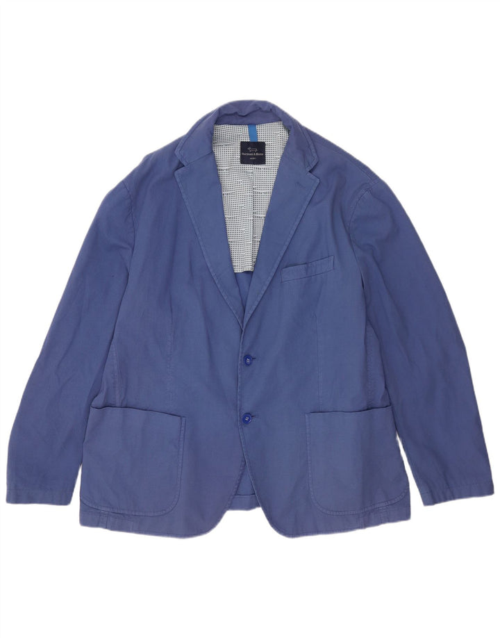 Harmont & Blaine Veste blazer à 2 boutons pour homme UK 42 XL Bleu coton