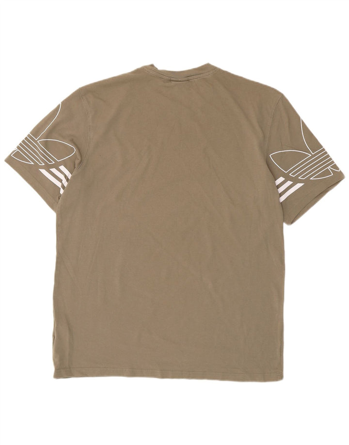 Adidas T-Shirt Graphique Homme Kaki Moyen Coton