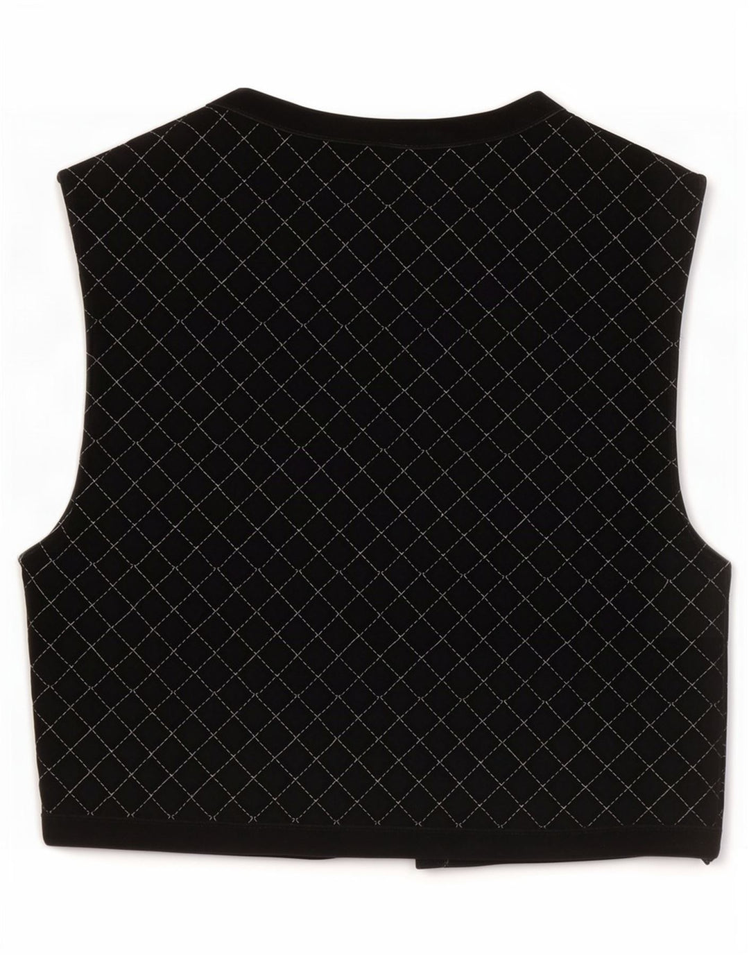 C&A Gilet OPEN Femme EU 38 Coton Noir Moyen à Carreaux