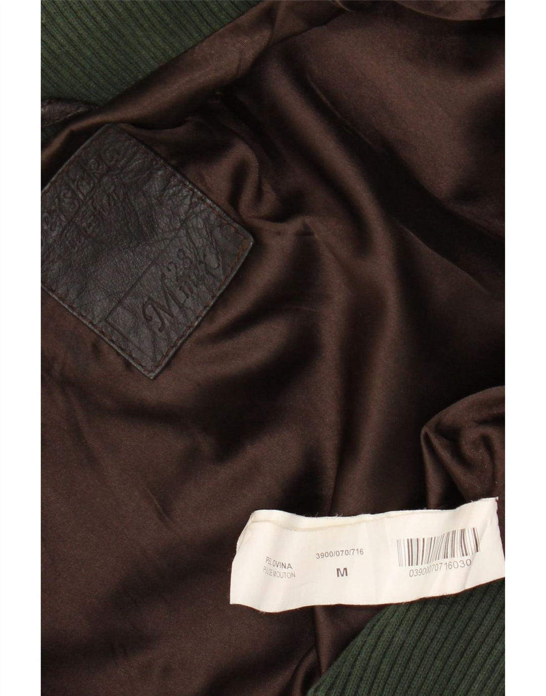 Bershka Veste en cuir bomber pour femme UK 12 Cuir marron moyen