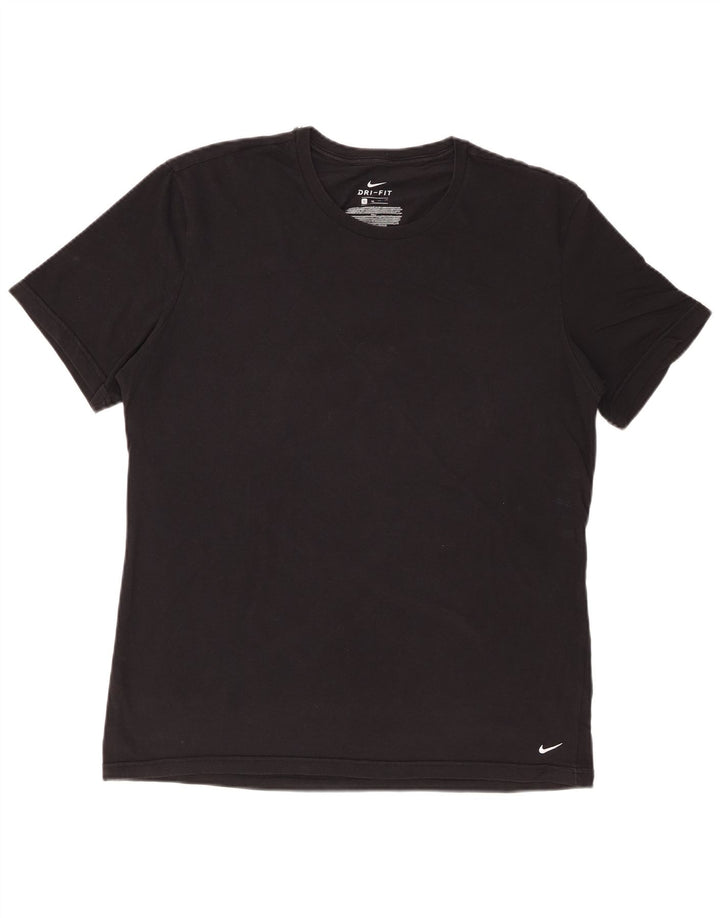 NIKE Hommes Dri Fit T-Shirt Haut XL Noir Coton