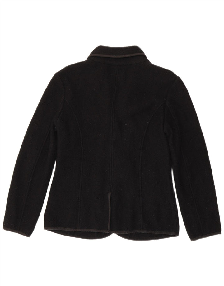 Woolrich Veste Blazer 4 Boutons Femme UK 14 Grande Laine Noire