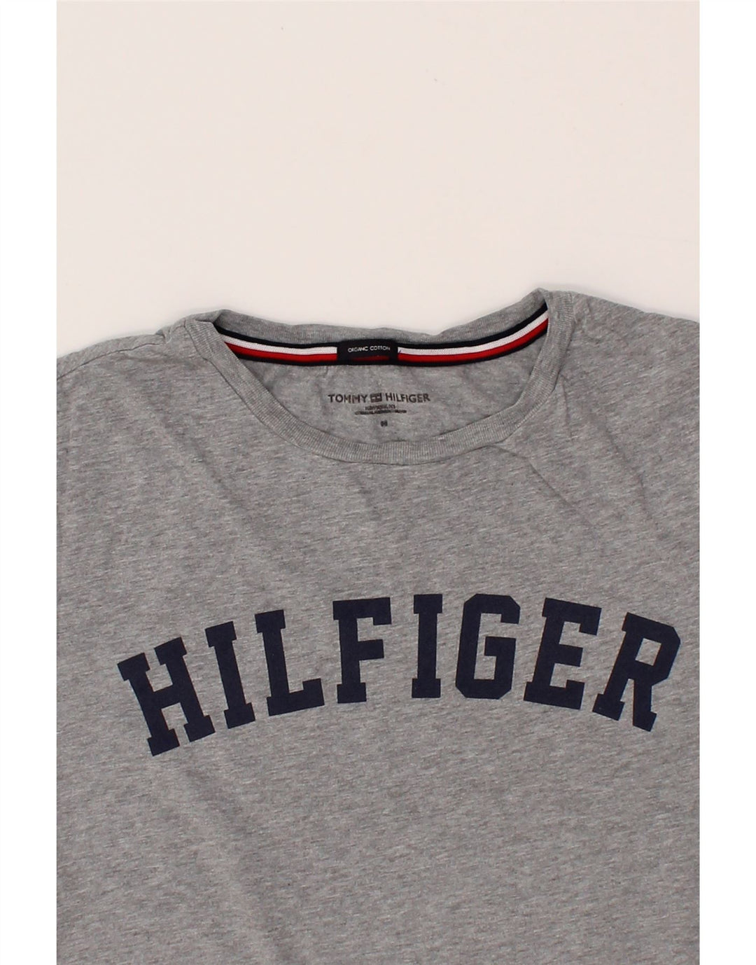 TOMMY HILFIGER T-Shirt Graphique Homme Gris Moyen Coton