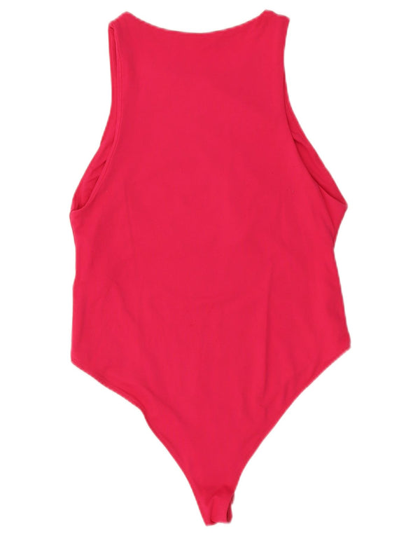 ZARA Womens Sleeveless Bodysuit UK 14 Large Pink Polyamide