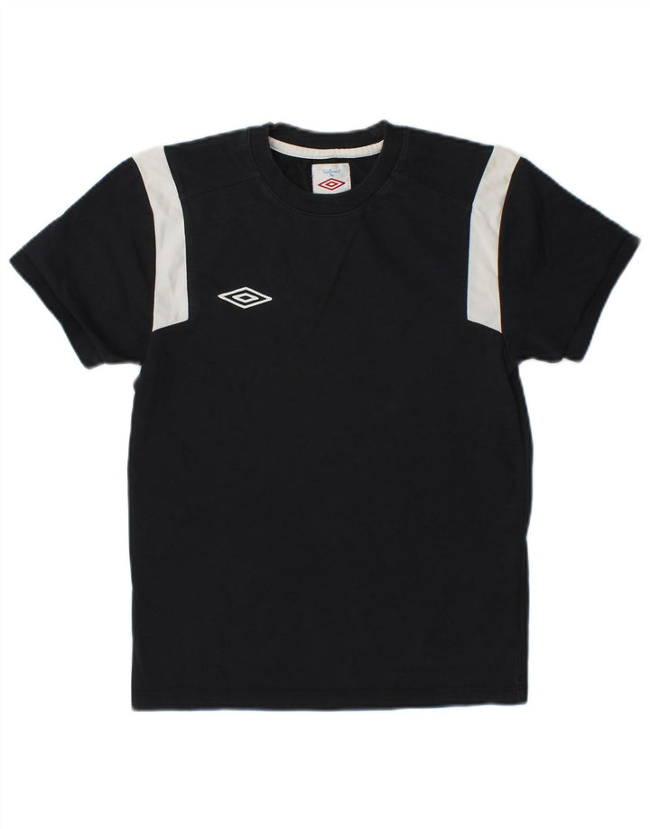 Umbro T-Shirt Garçon 9-10 Ans Coton Colorblock Noir Moyen