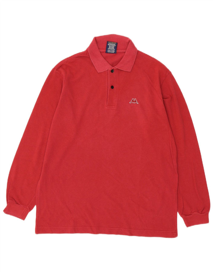 Kappa Polo à Manches Longues Homme Rouge Moyen Coton