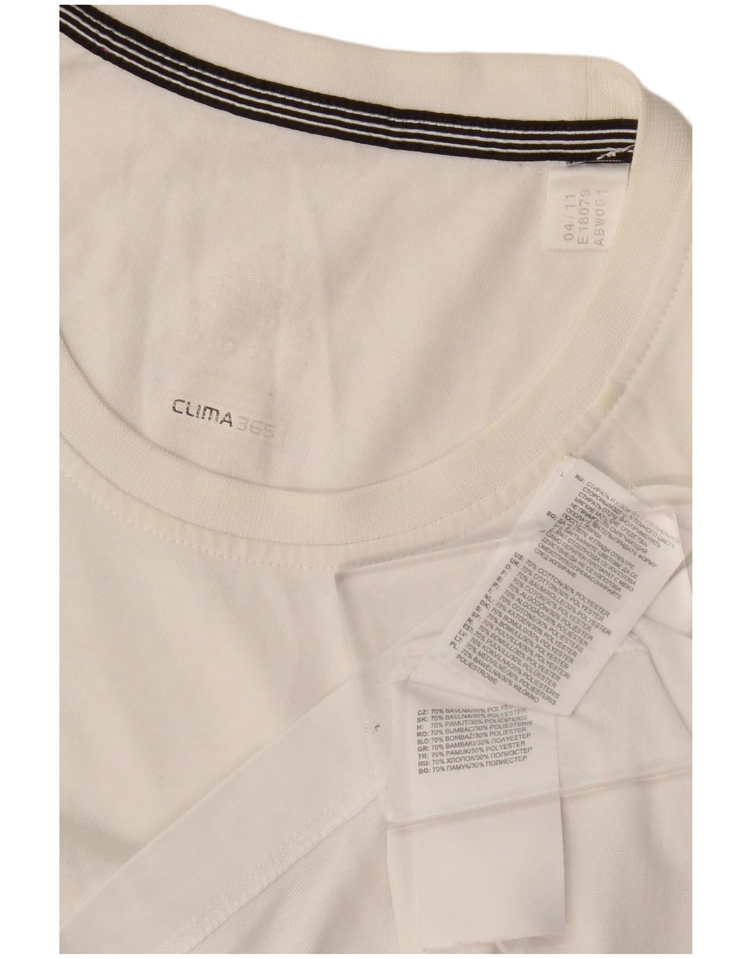 Adidas Hommes Clima 365 T-Shirt Top Blanc Moyen Coton