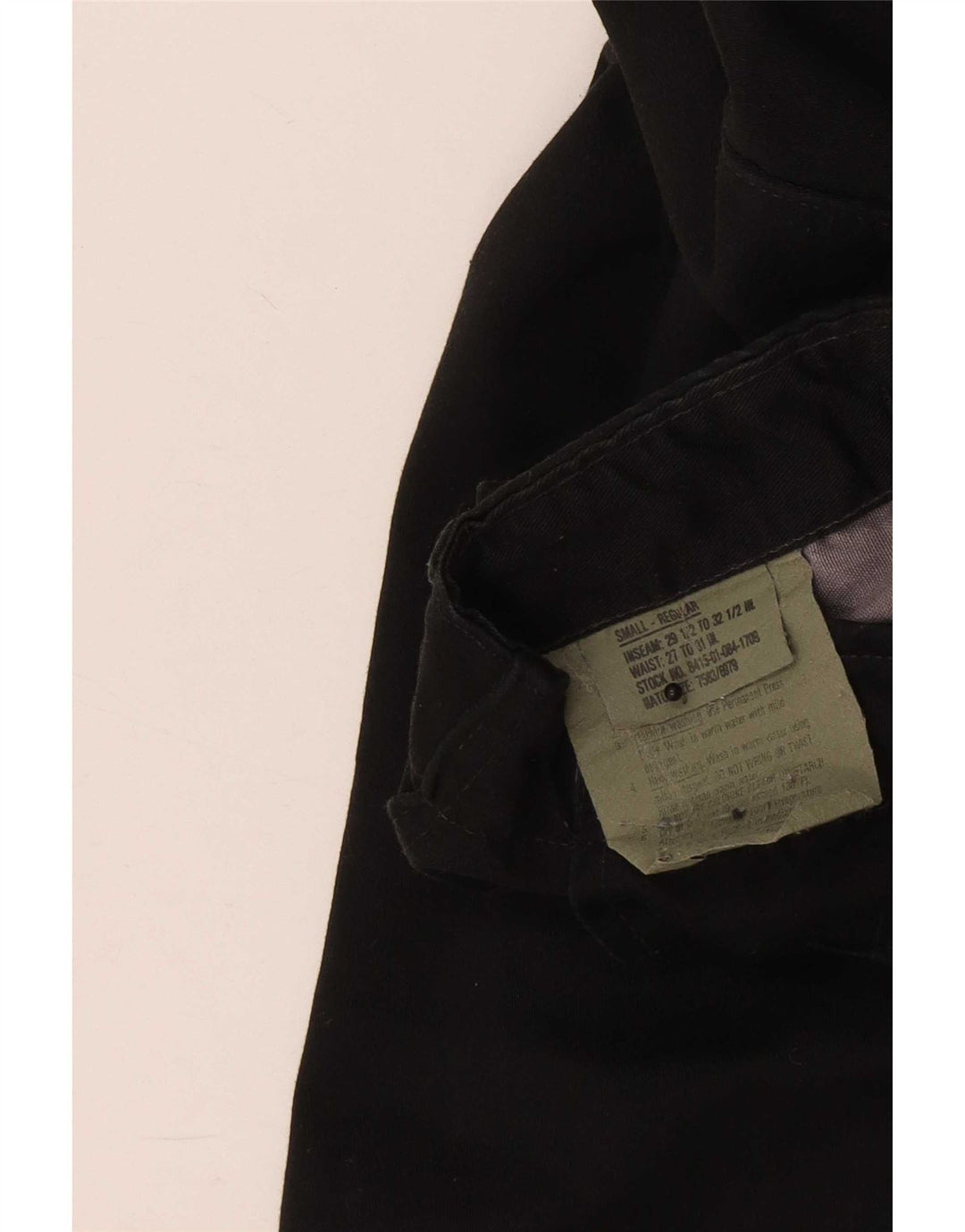 vintage Femmes Pantalon Cargo Régulier Petit W28 L30 Coton Noir