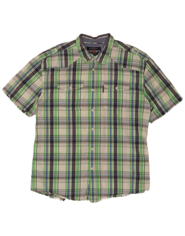 Ecko Unlimited Chemise à manches courtes pour homme 2XL en coton à carreaux vert
