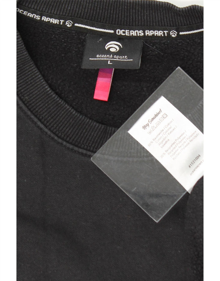 OCEANSAPART Mens Graphic Sweatshirt Jumper Large Black Cotton Vintage Oceansapart and Second-Hand Oceansapart from Messina Hembry 