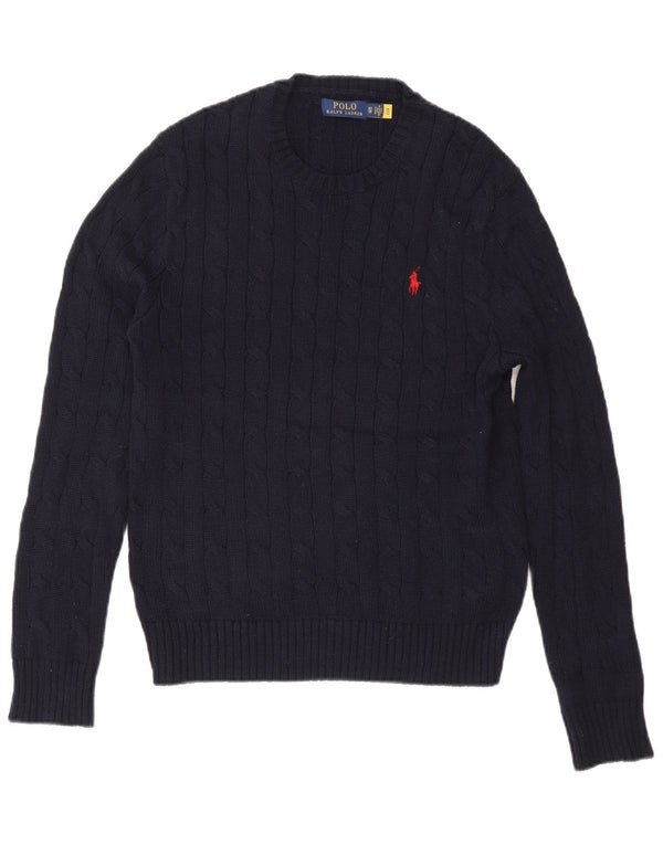 Polo Ralph Lauren Pull ras du cou pour homme XS en coton bleu marine