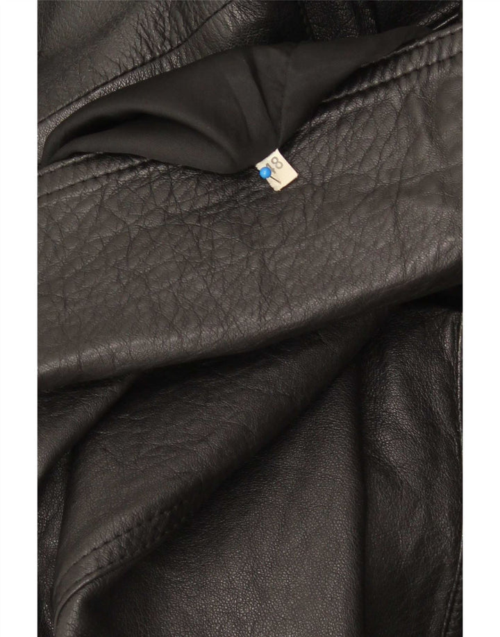 Manteau en cuir à double boutonnage vintage pour hommes IT 48 Noir moyen