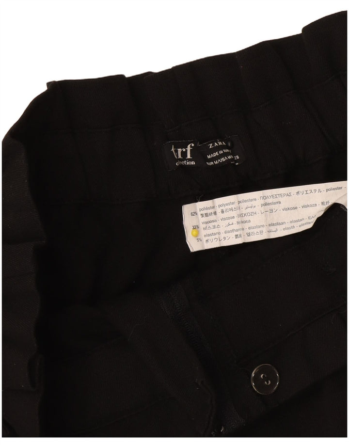 Zara Femmes Trafaluc Short Décontracté Taille Haute Moyen W26 Noir Polyester