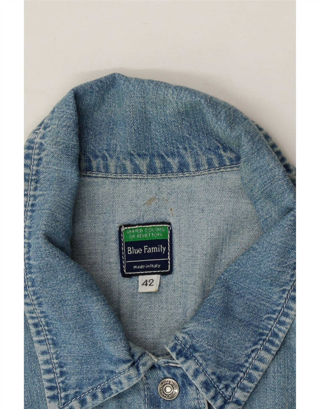 BENETTON Womens Sleeveless Denim Dress IT 42 Medium Blue Cotton Vintage Benetton and Second-Hand Benetton from Messina Hembry 