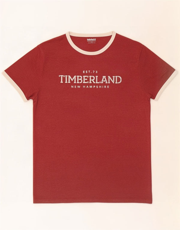 Timberland T-Shirt Graphique Homme Marron Moyen Coton