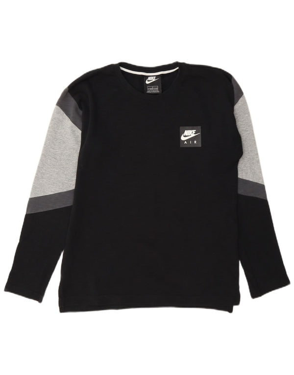 Nike Haut à manches longues pour garçon 12-13 ans Grand Noir Colorblock Coton