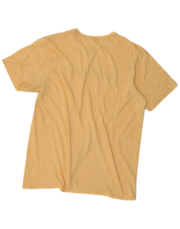 Hurley Mens Graphic T-Shirt Top Large Jaune Coton