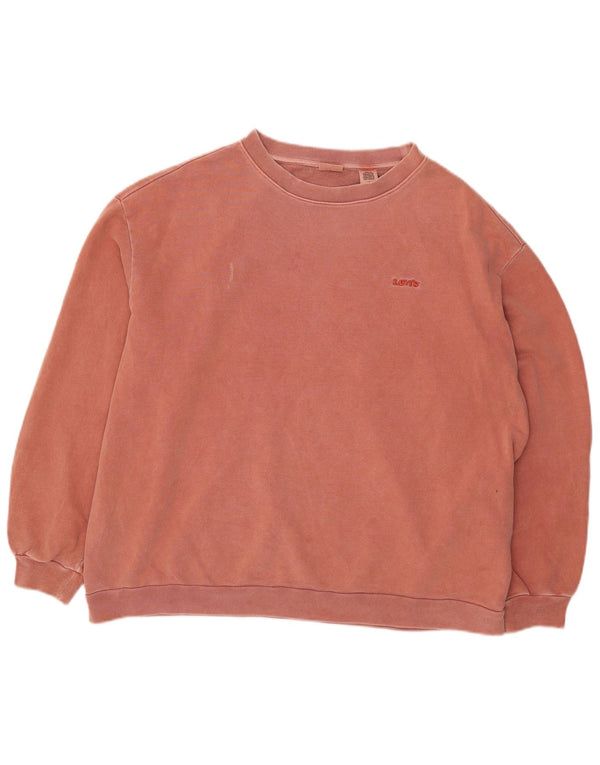 Levi's Sweat-Shirt Oversize Femme UK 14 Rouge Moyen Coton