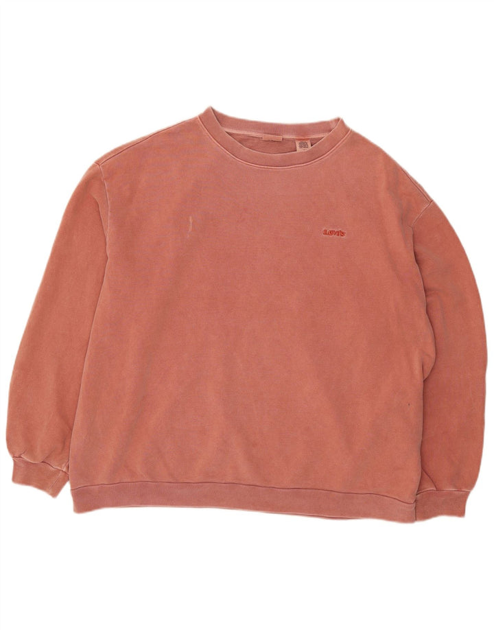 Levi's Sweat-Shirt Oversize Femme UK 14 Rouge Moyen Coton