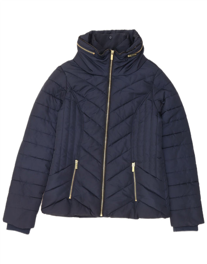 Oasis Veste matelassée à capuche pour femme UK 6 XS Bleu marine Polyester