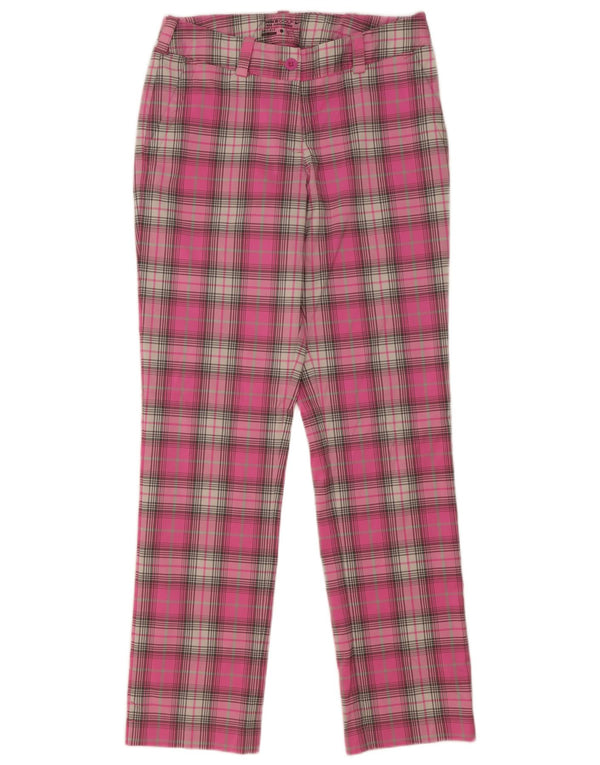 Nike Pantalon chino droit Dri Fit pour femme UK 8 Small W28 L32 Rose à carreaux