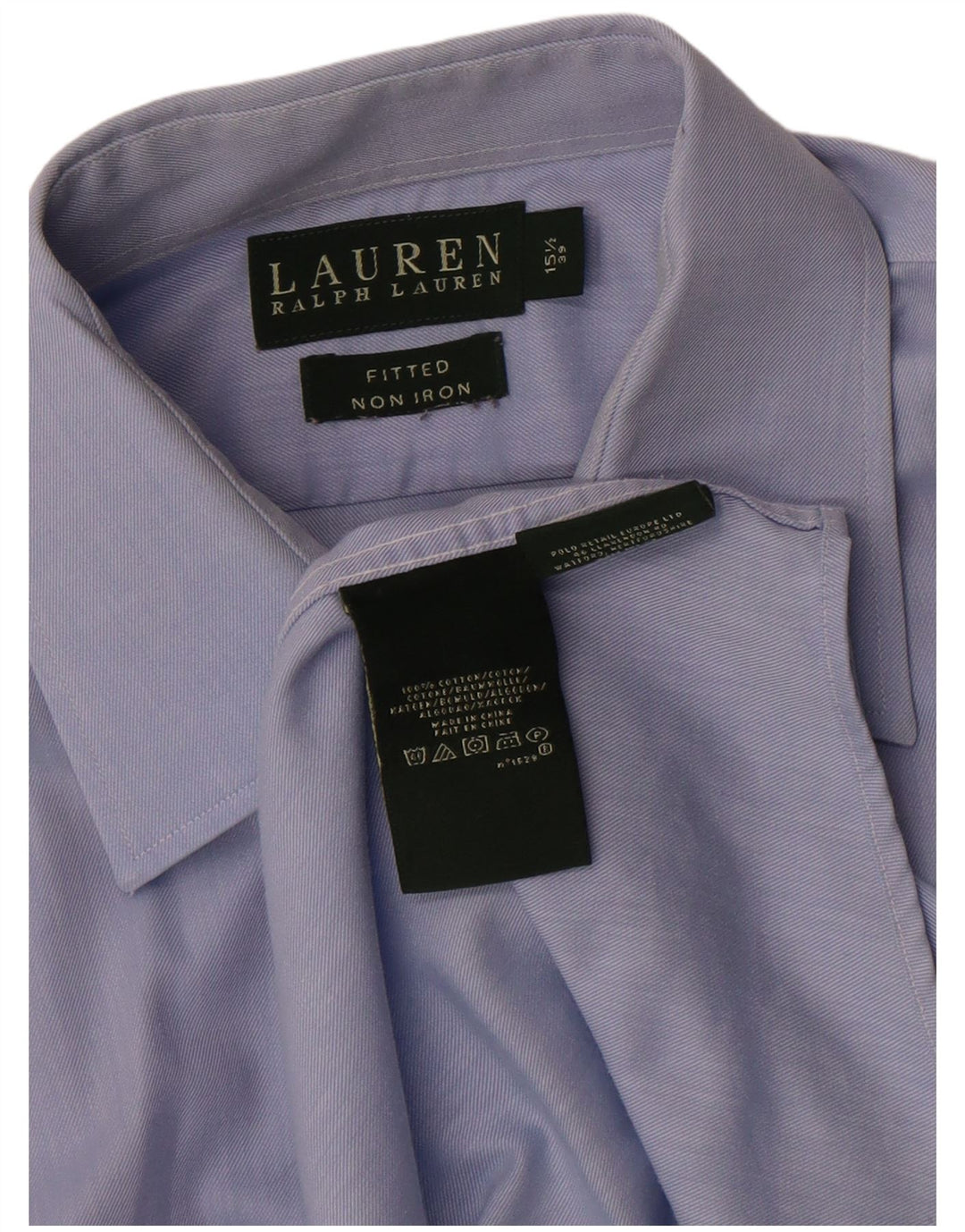 Ralph Lauren Chemise ajustée pour homme Taille 15 1/2 39 Coton bleu moyen