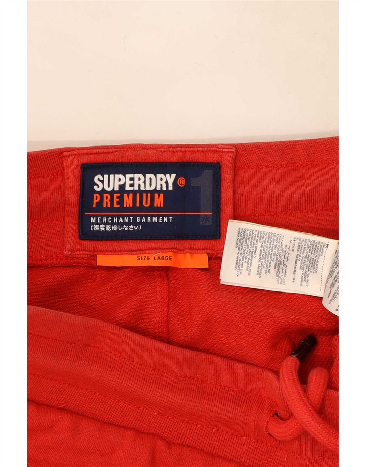 Superdry Short de Sport Homme Large Rouge Coton