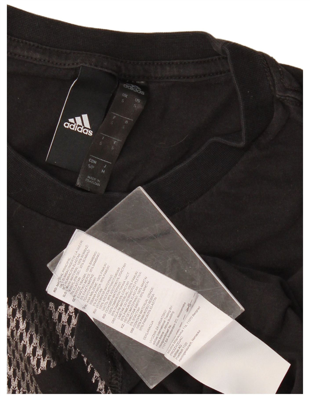ADIDAS T-Shirt Graphique Homme Petit Noir Coton