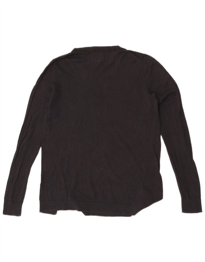 Massimo Dutti Pull à col rond pour femme UK 14 en coton noir moyen