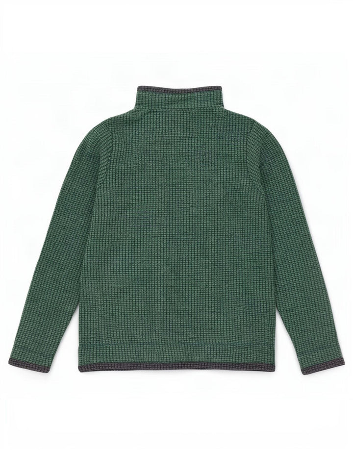 Weird Fish Pull polaire à col zippé pour femme UK 14 Large Vert Polyester