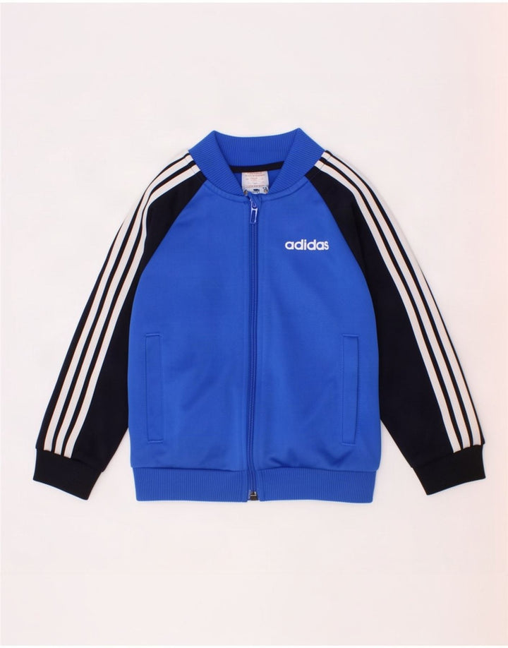 Adidas Veste de survêtement pour garçon 2-3 ans Bleu Colorblock Polyester