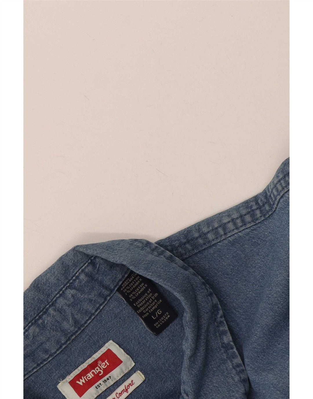Wrangler Chemise en jean à manches courtes pour homme Grand coton bleu