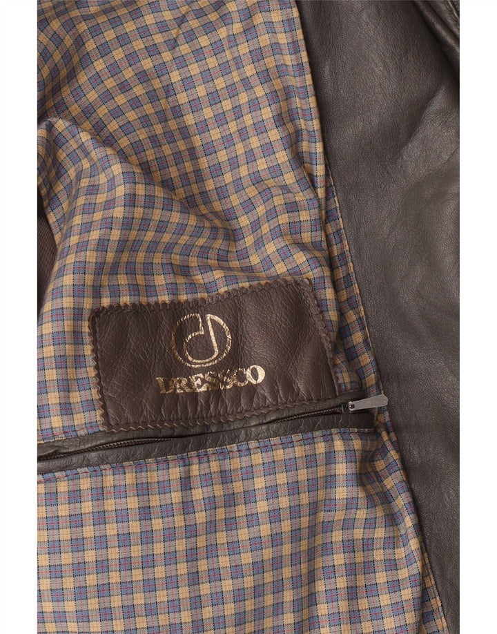 DRESSCO Manteau en cuir pour homme IT 54 2XL Cuir gris