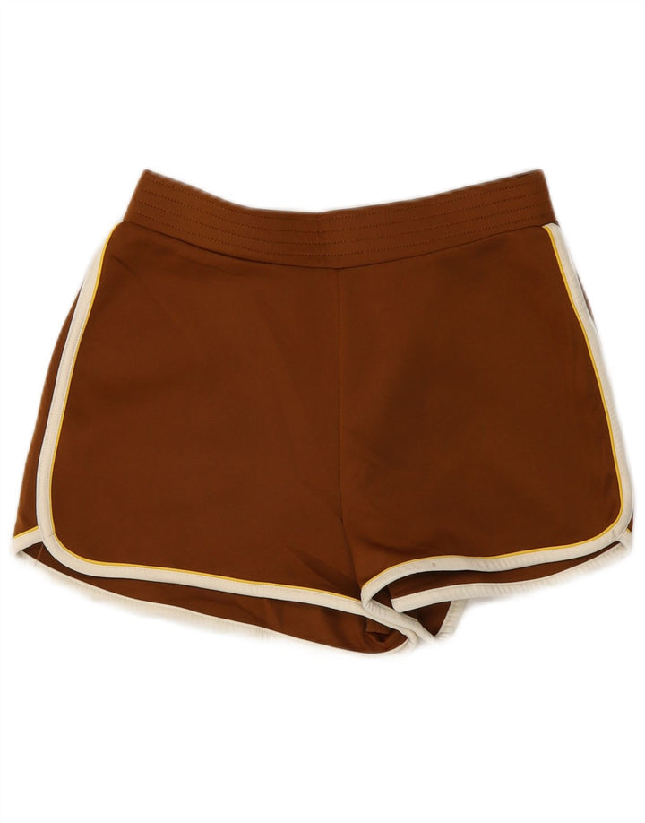 Zara Short de sport coupe décontractée pour femme UK 14 Marron moyen Polyester