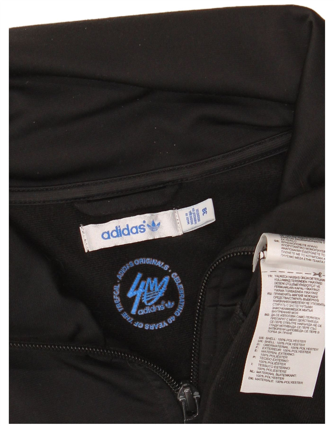 ADIDAS Veste de survêtement pour femme EU 38 Medium Noir Polyester