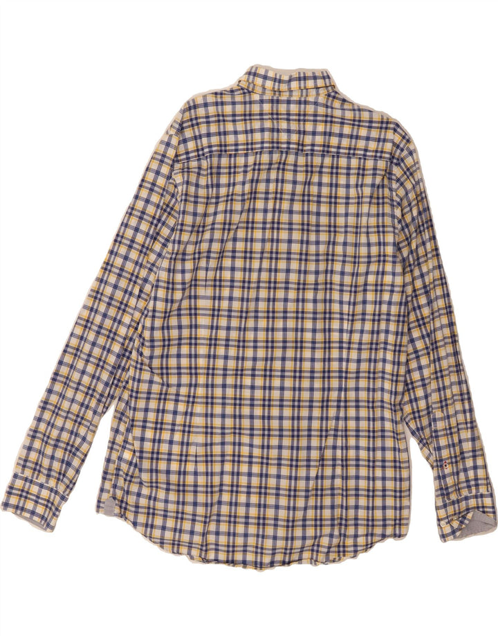 TOMMY HILFIGER Mens Slim Fit Shirt Large Blue Check Cotton Vintage Tommy Hilfiger and Second-Hand Tommy Hilfiger from Messina Hembry 